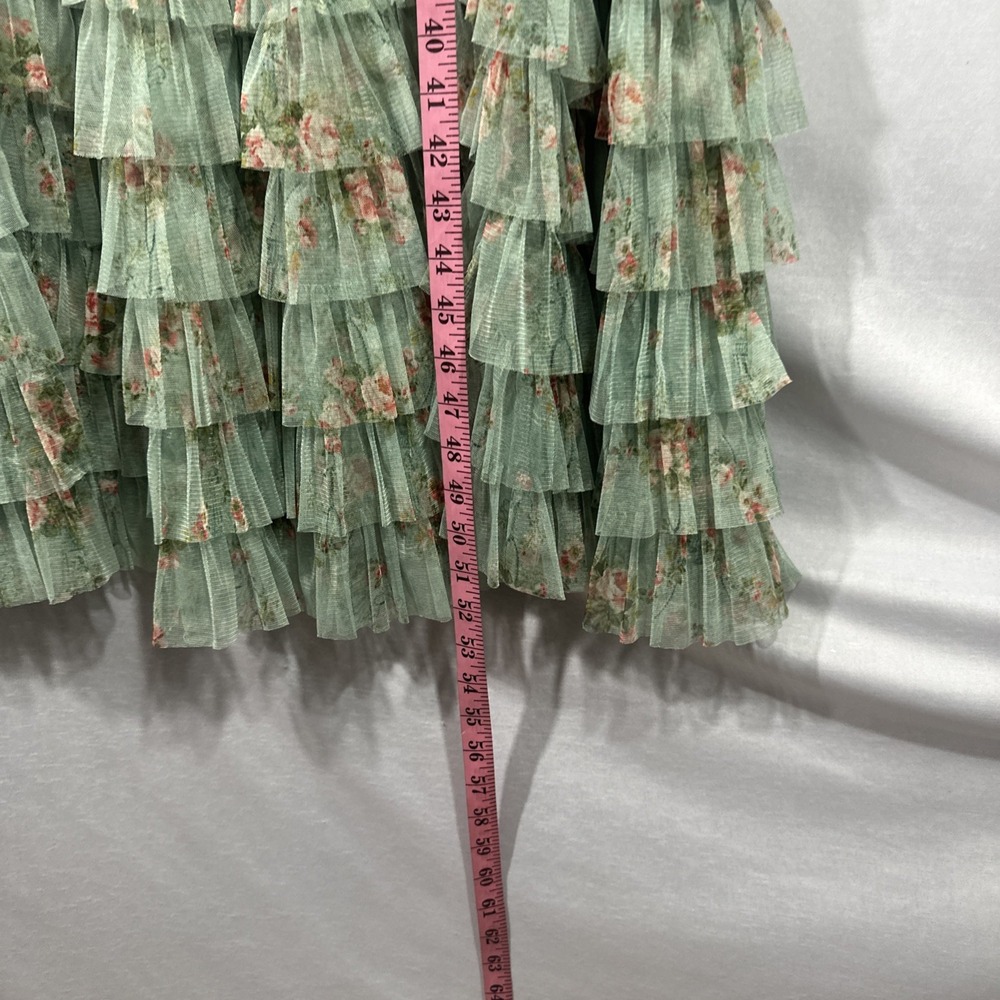 NWT Mac Duggal [ 14 ] 8014 Ruffle Tiered Short‎ Sleeve A Line Dress Sage J1819 - Picture 9 of 15